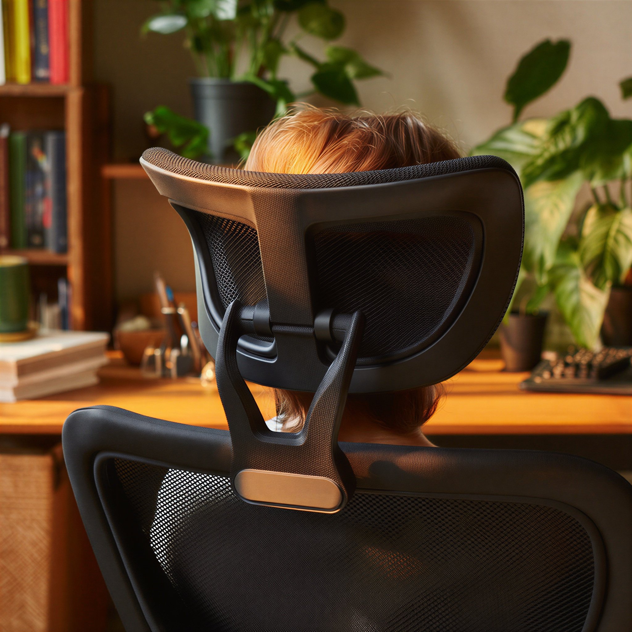 Advancd ergonomic office chair with mesh back, adjustable headrest and lumbar support