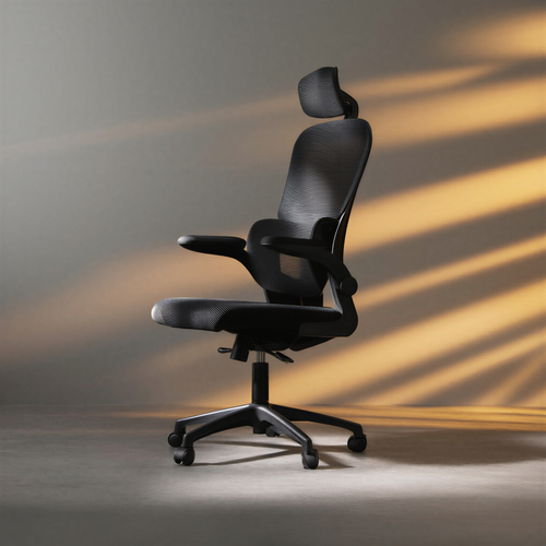Advancd ergonomic office chair with mesh back, adjustable headrest and lumbar support